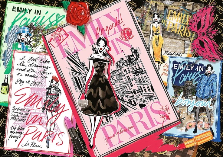 Puzzle Emily in Paris: revista de moda de 1000 piezas