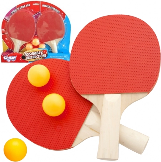 Woopie Set de palas de tenis de mesa + 3 pelotas