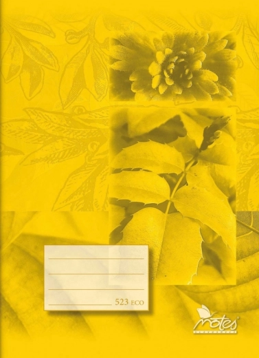 Cuaderno escolar A5 rayado 12 mm, 20 hojas – amarillo