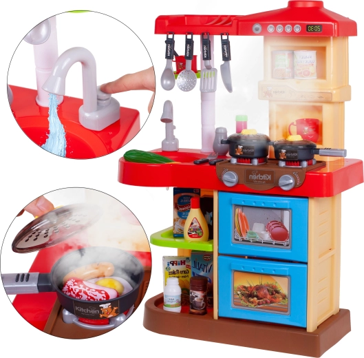 Cocina inteligente infantil con iluminación y sonidos, con accesorios