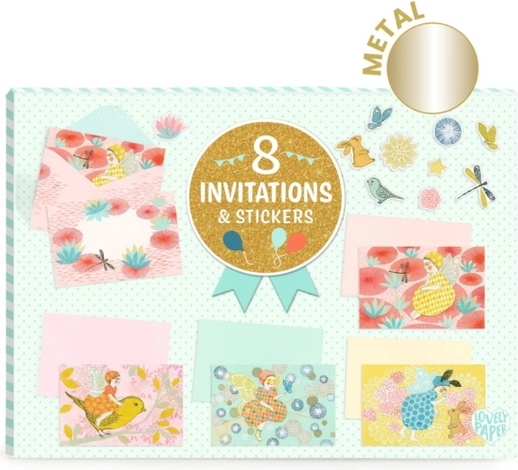 Set de invitaciones de regalo Hadas DJECO