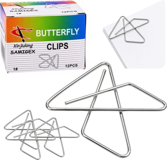 Clips metálicos cruzados tipo “mariposa” 24 mm (100 uds)