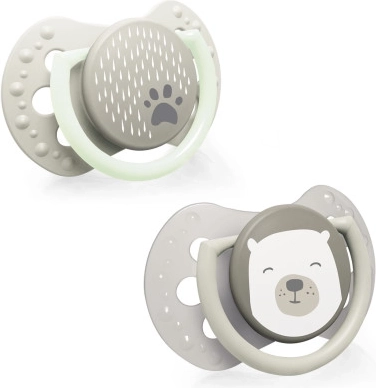 Chupete dinámico de silicona LOVI Buddy Bear 6–18 m, 2 uds