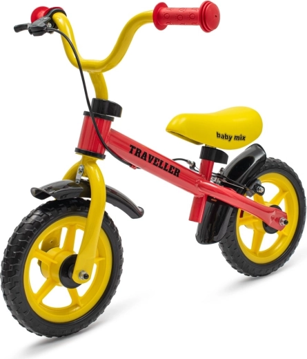 Bicicleta de equilibrio con freno Baby Mix Traveller, roja