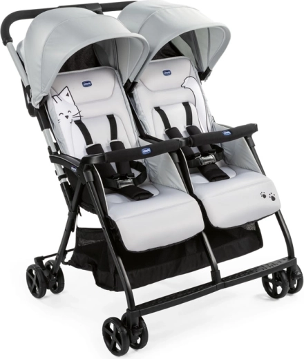 Chicco Ohlala Twin – cochecito deportivo para gemelos Silver Cat