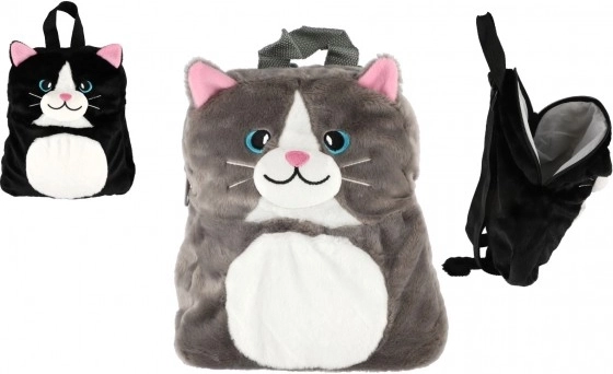 Mochila de peluche con forma de gato 23 × 26 cm, 2 colores