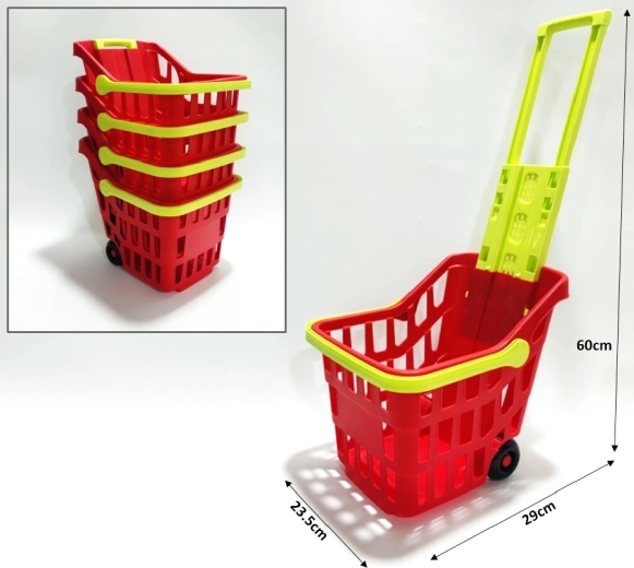 Carrito de compra y cesta 2 en 1 29 × 23,5 × 60 cm