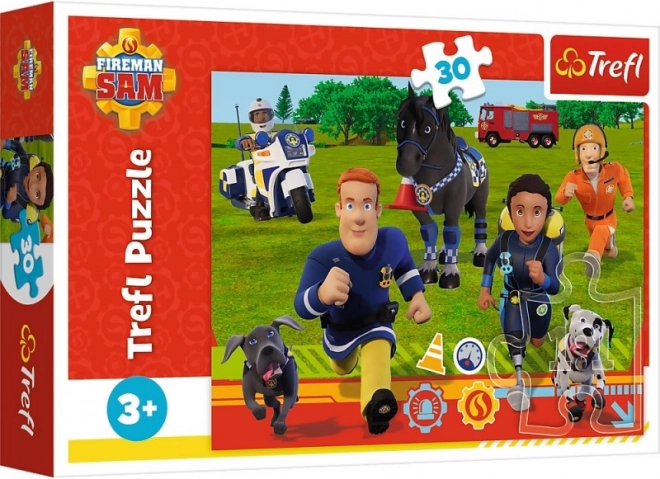 Puzzle BOMBERO SAM – preparados para ayudar, 30 piezas, TREFL