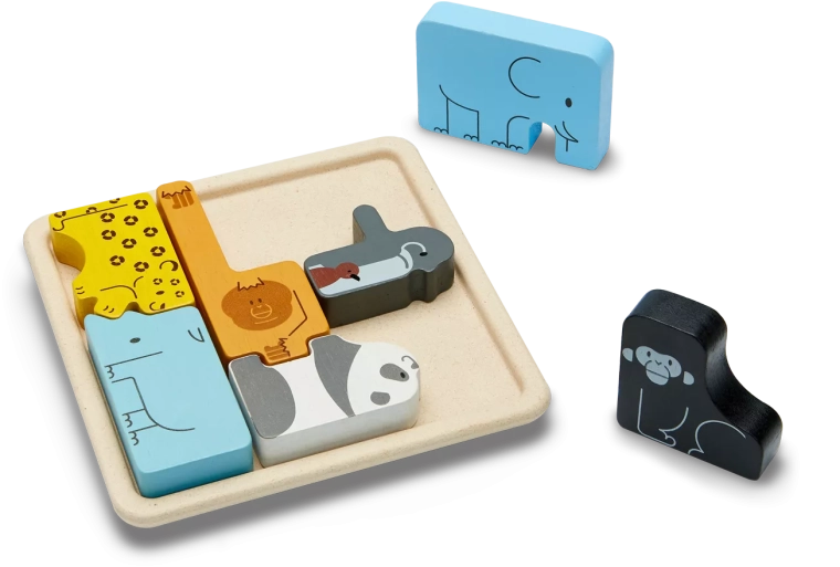 PlanToys rompecabezas de encaje de madera animales