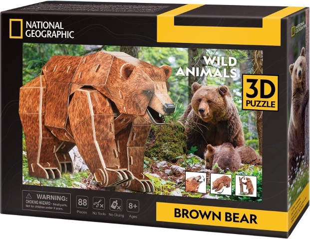 Puzle 3D Animales en peligro – oso pardo