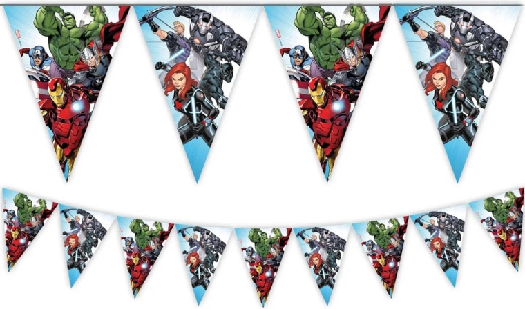 Guirnalda de banderines Procos Avengers 2,3 m (9 banderines)