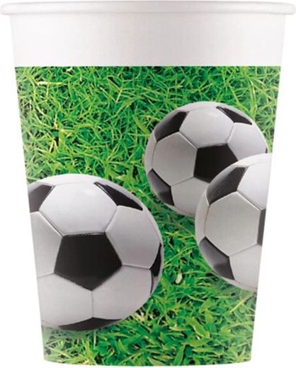 Vasos de papel Fútbol 200 ml, 8 uds