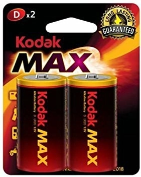 Pilas alcalinas Kodak Alkaline Max D 1,5 V, 2 uds