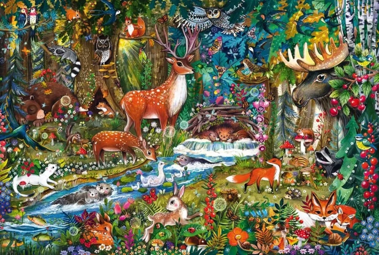 Puzzle de animales del bosque 150 piezas