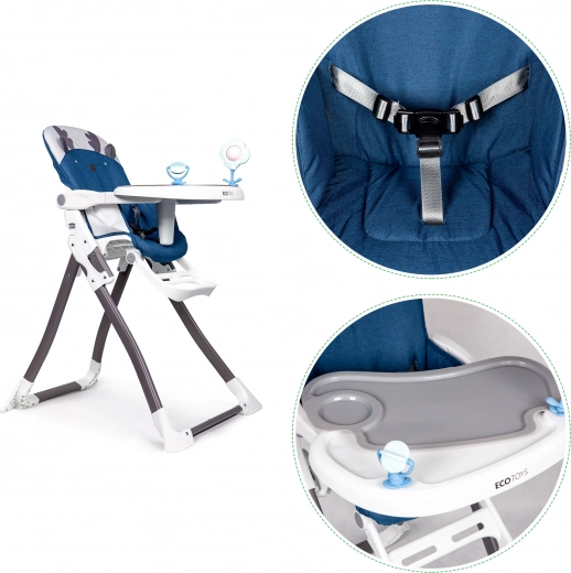 Bandeja ajustable en dos partes con juguetes