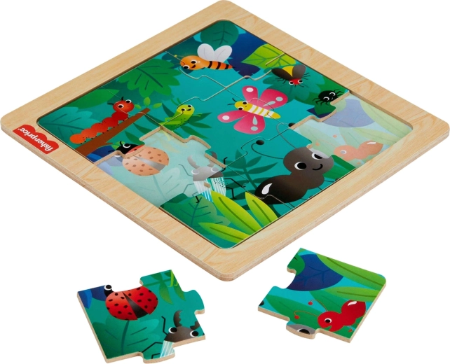 Puzzle de madera Fisher-Price Insectos en el bosque, 10 piezas