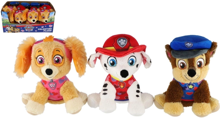Perrito de peluche La Patrulla Canina con motivo de corazones - 1 unidad