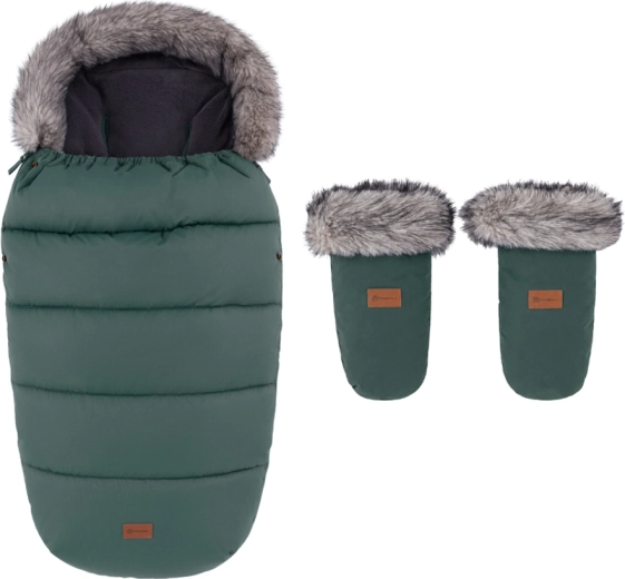 Saco de invierno Petite&Mars Comfy 4 en 1 con manoplas para cochecito Fjora Veritable Khaki