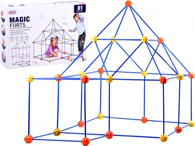 Kit de construcción con pajitas grandes y conectores, 81 piezas