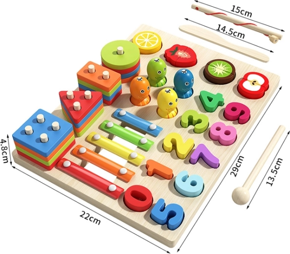 Juego de juguetes de madera 5 en 1