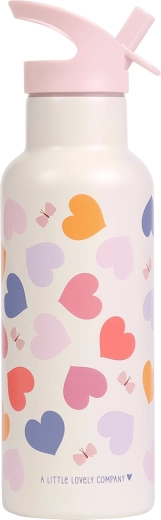 Botella de acero inoxidable para beber A Little Lovely Company de 500 ml con motivo de corazón