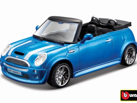 Bburago Mini Cooper S Cabriolet 1:32 azul metalizado