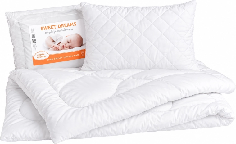 Edredón infantil con almohada para cuna Sweet Dream blanco - 2 uds.