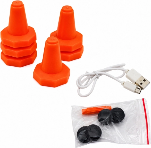 Accesorios completos: carrocería, neumáticos y conos