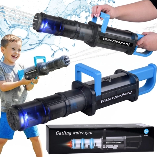 Pistola de agua eléctrica con iluminación LED Waterleopard, recarga automática