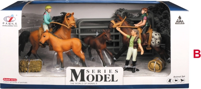 Set de caballos con establo y figuras
