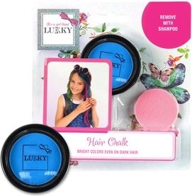 Tiza para el cabello Lukky con aplicador azul oscuro