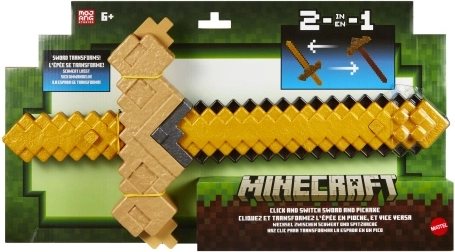 Minecraft espada y pico transformables 2 en 1