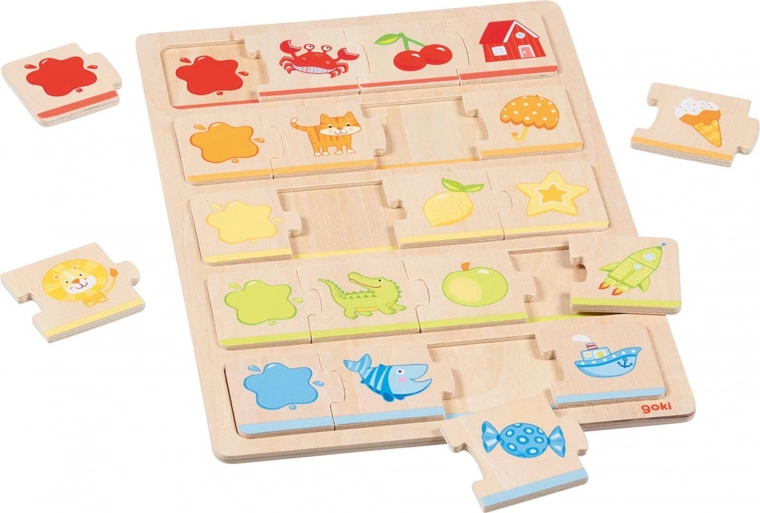 Puzzle de madera Goki Colores