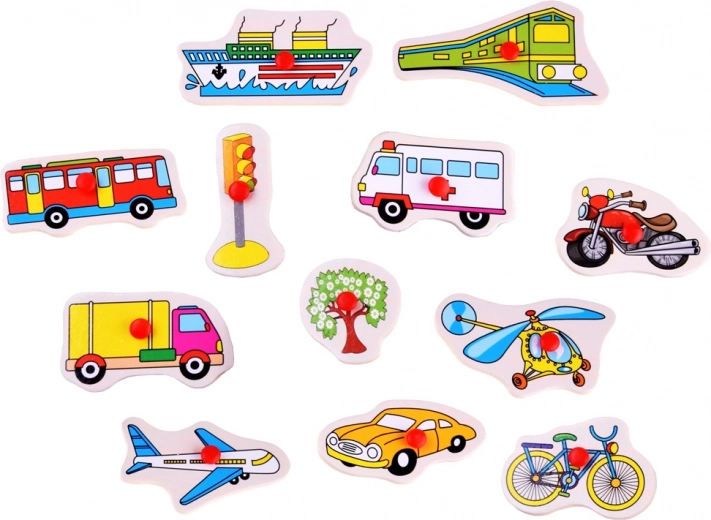 12 piezas de encaje con temática de transporte