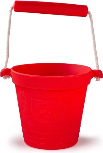 Cubo de playa de silicona Bigjigs Toys – rojo