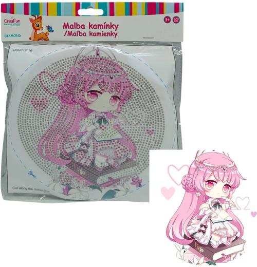 Pintura de diamantes con marco – muñeca de rosa, 20 cm