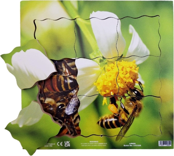Just Jigsaws 600 Abeja – rompecabezas de madera por capas