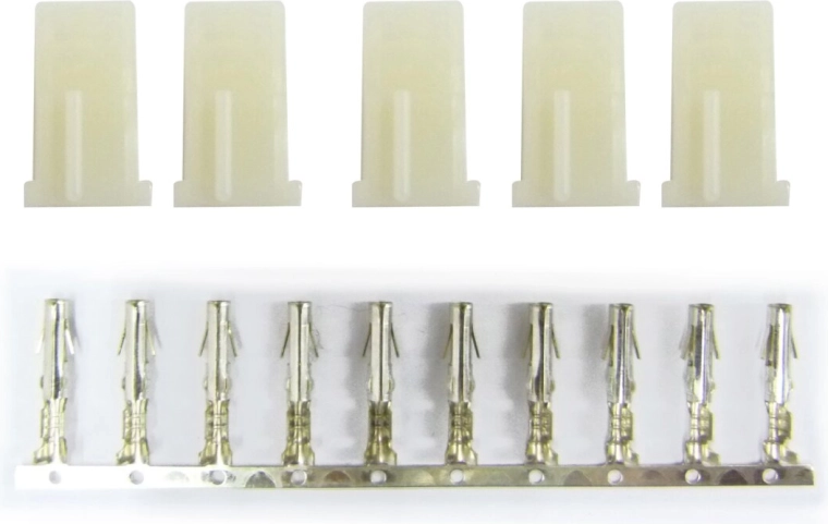 Terminales hembra de conector AMP blancos, 100 unidades