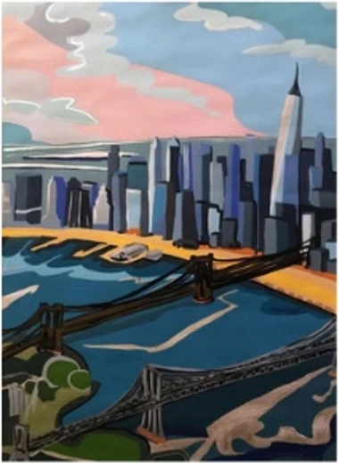 Norimpex Pintura por números Rascacielos junto a la costa 40 × 50 cm