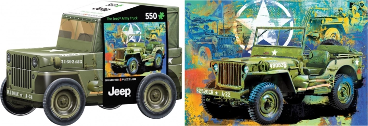 Puzzle Eurographics en caja de lata Jeep militar 550 piezas