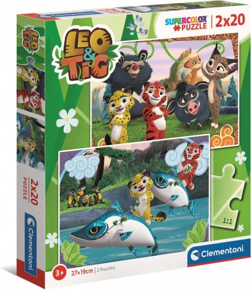Puzzle Clementoni Leo y Tig 2×20 piezas