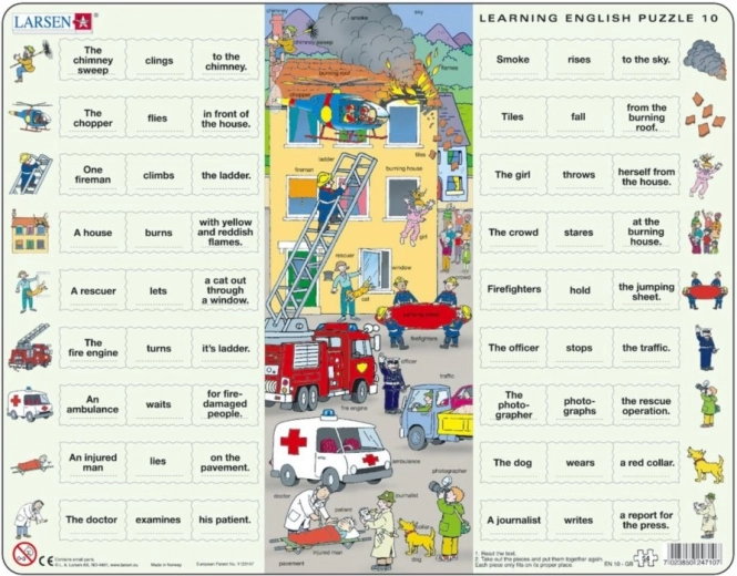 Puzzle educativo Larsen Inglés 10: Rescatistas, 54 piezas