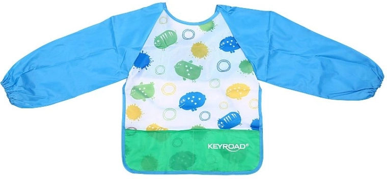 Delantal infantil para educación artística con mangas KEYROAD, azul