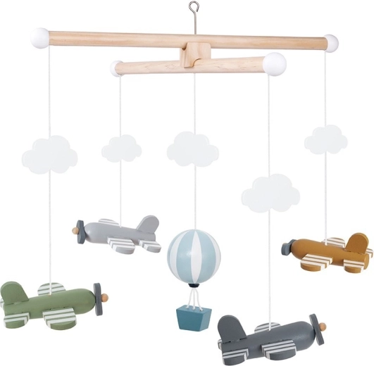 Jabadabado carrusel de madera para cuna aviones