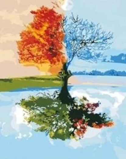 Norimpex pintura por números Árbol cuatro estaciones 40 × 50 cm