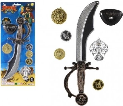 Set pirata con espada y accesorios (plástico, 17 × 41 cm)
