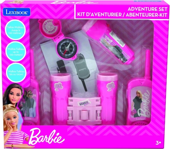 Set de aventura Barbie con walkie-talkies, prismáticos, linterna y brújula