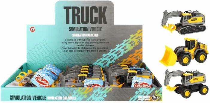 Máquina de construcción con brazo móvil y mecanismo de tracción pull-back 14 cm