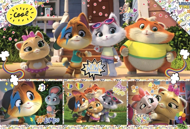 Puzle de 100 piezas 44 CATS – una pandilla de amigos bien compenetrada