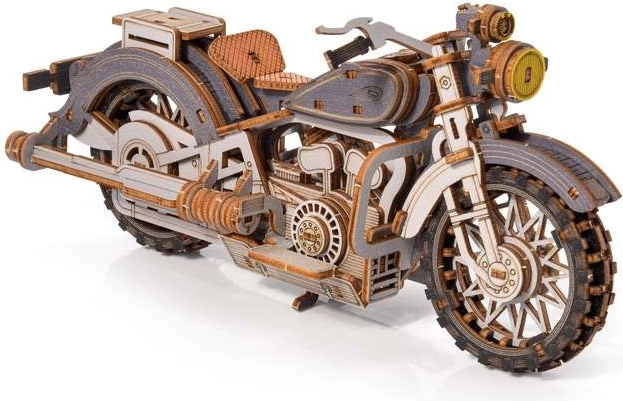 Little Story maqueta 3D de madera de motocicleta Comanche gris